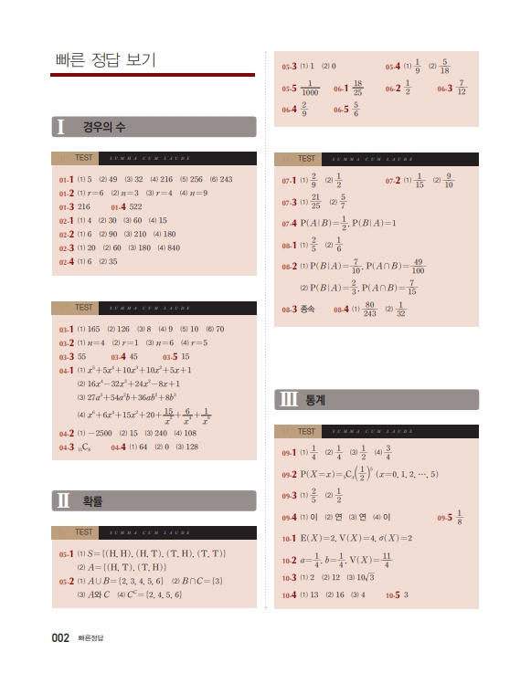 숨마쿰라우데 확률과 통계(2026) 미리보기