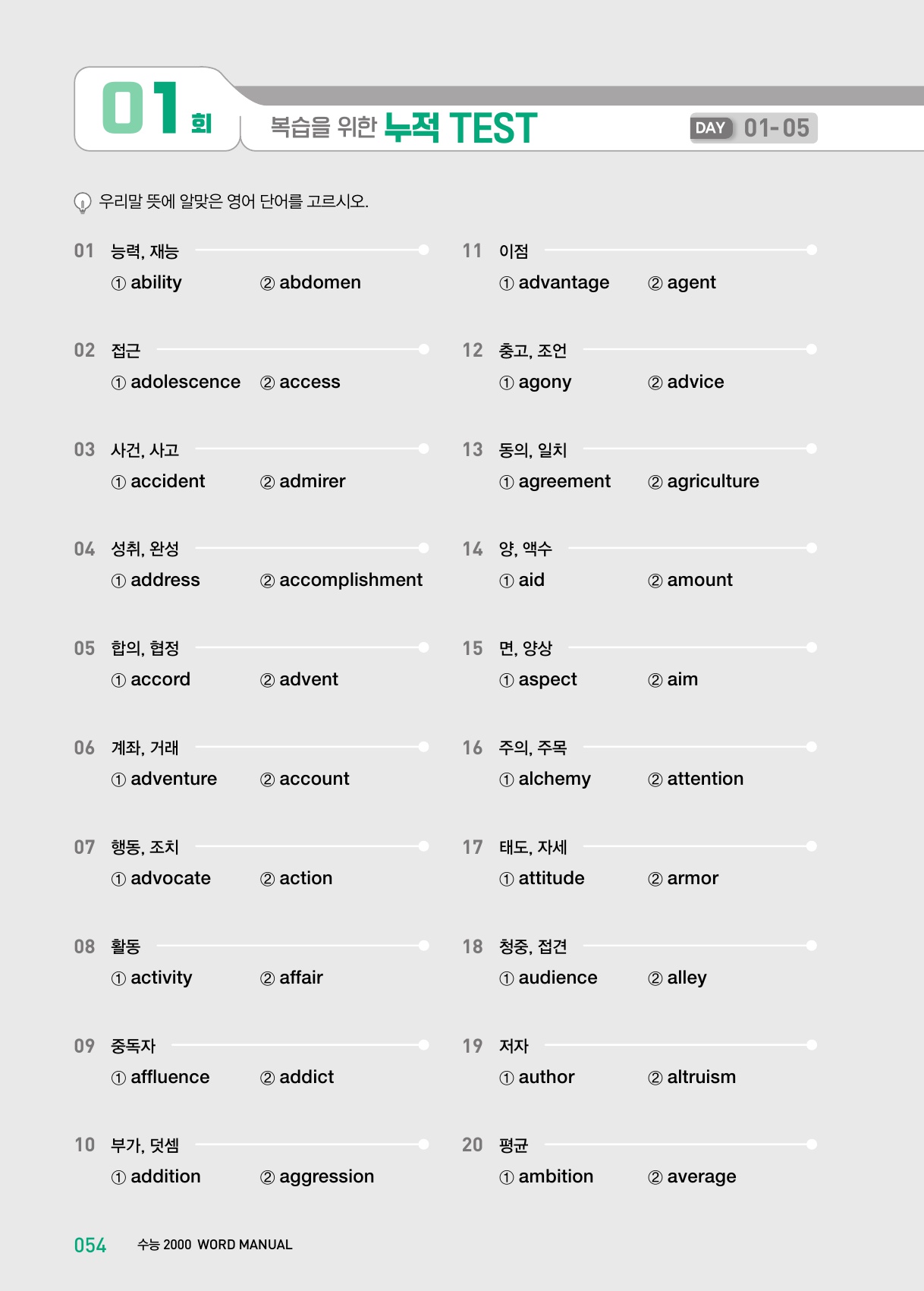 숨마쿰라우데 수능 2000 WORD MANUAL 미리보기