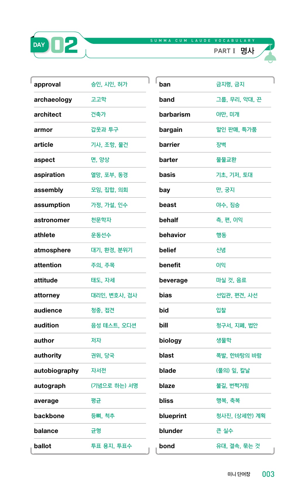 숨마쿰라우데 수능 2000 WORD MANUAL 미리보기
