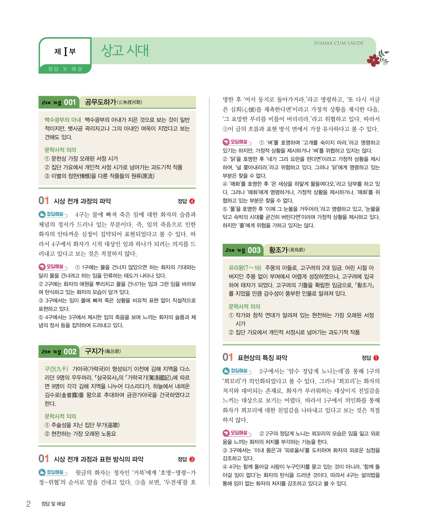 숨마쿰라우데 국어 고전시가 미리보기